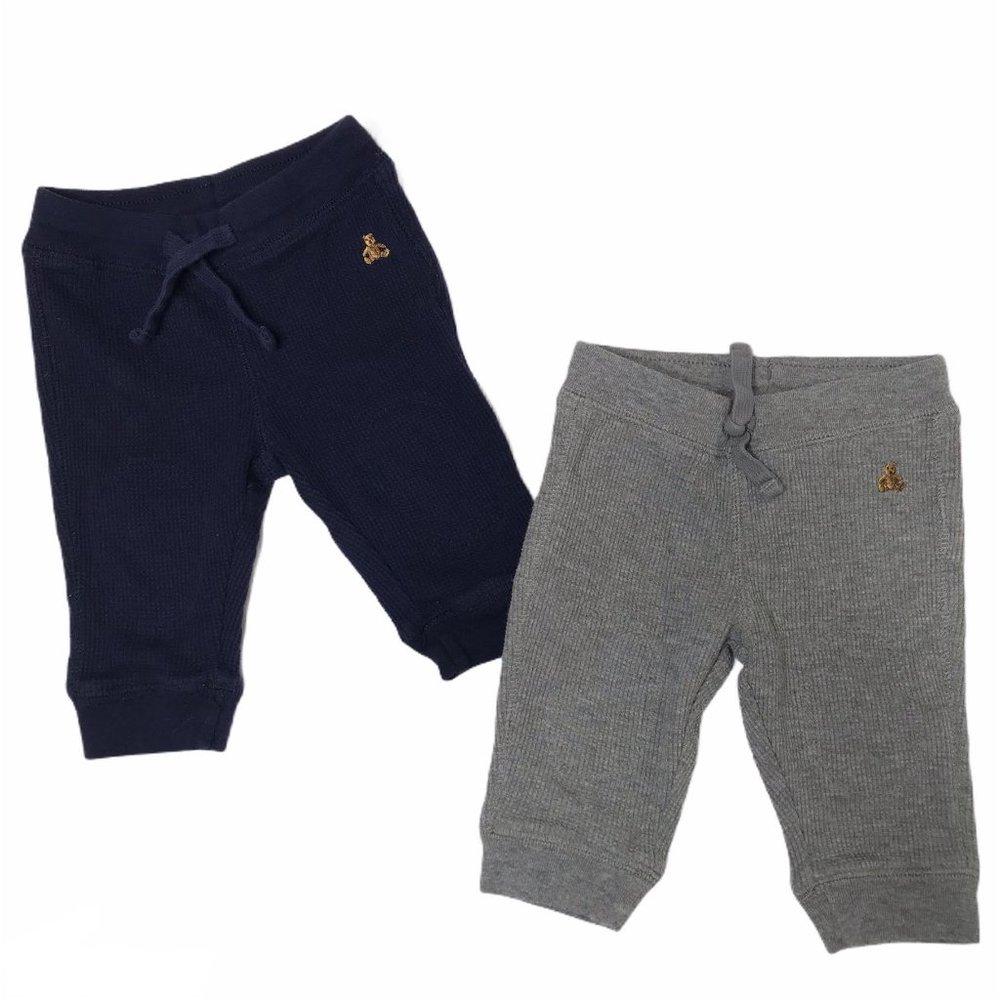 baby gap thermal knit jogger 3-6 months blue gray